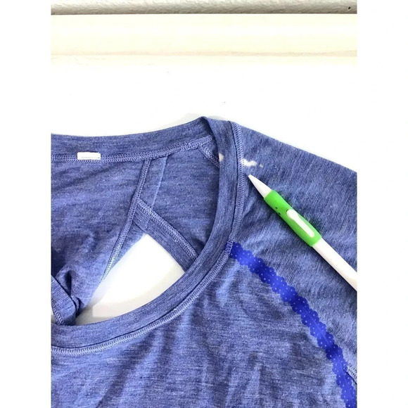 Lululemon STOP DROP AND SQUAT Long Sleeve Heathered Blue (FLAWS) - Picture 3 of 13